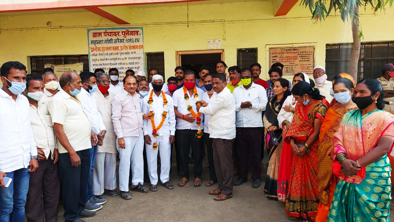पुसेगावच्या सरपंचपदी महाविकास आघाडीचे विजय मसणे बिनविरोध
