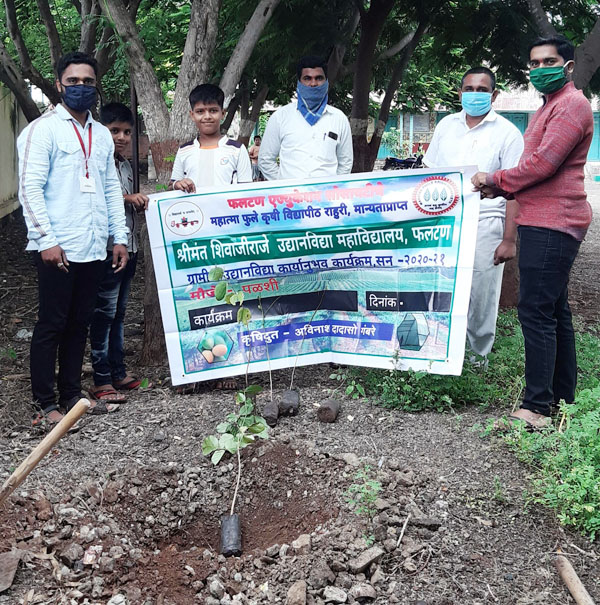 पळशी येथे ग्रामीण उद्यानविद्या कार्यानुभव कार्यक्रमांतर्गत वृक्षारोपण