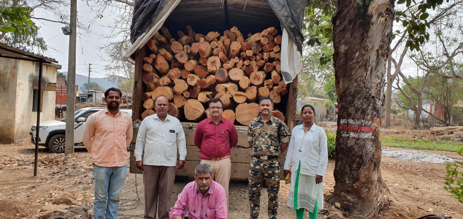 विनापरवाना खैर लाकडाची वाहतुक करणारा ट्रक वनविभागाच्या ताब्यात  