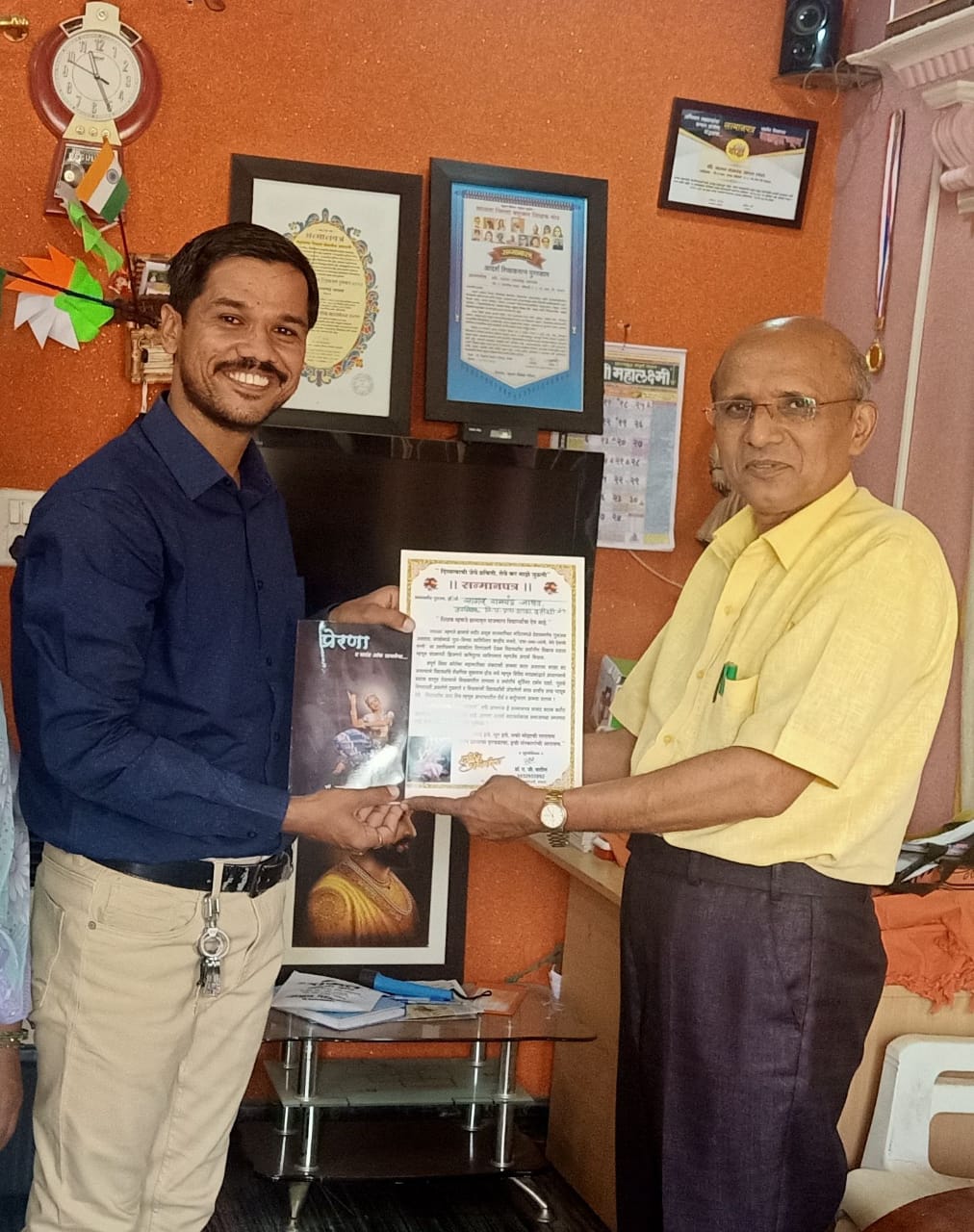 सागर जाधव यांचा उत्कृष्ट कार्याबद्दल ‘भक्ती रिसर्च’ सेंटरकडून गौरव